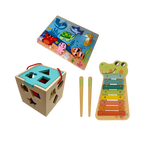 Lesene Montessori igrače za malčka - PAKET MINI 18m+