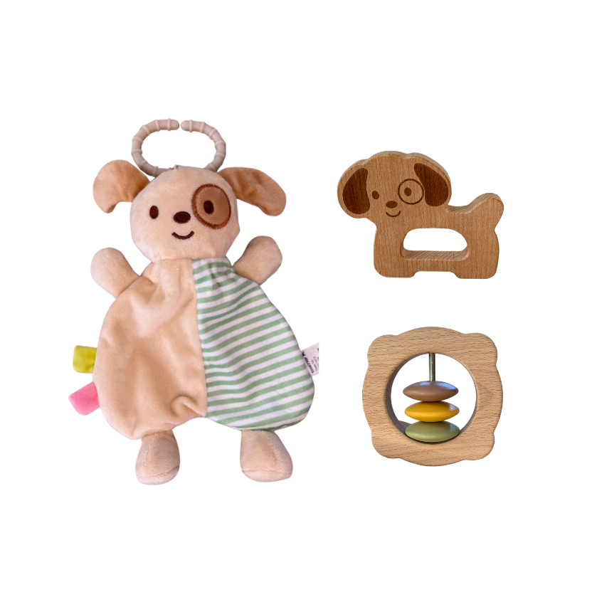 Lesene Montessori igrače za dojenčad - PAKET MINI 6m+